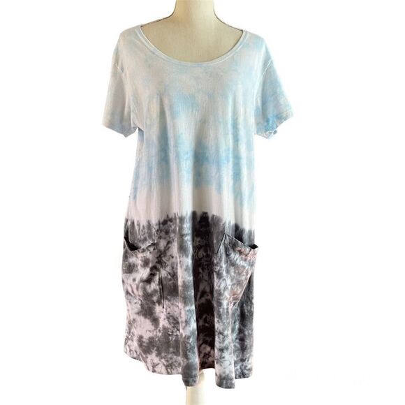 Southern Spirit Tie Dye Loose Fit with Pockets Cotton Dress S - Picture 1 of 6